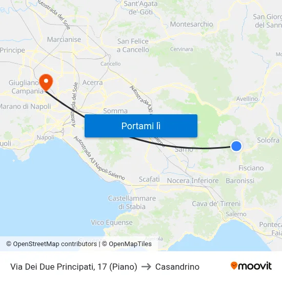 Via Dei Due Principati, 17 (Piano) to Casandrino map