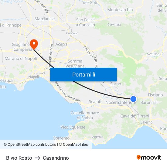 Bivio Rosto to Casandrino map