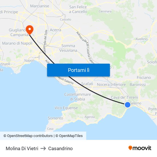Molina Di Vietri to Casandrino map