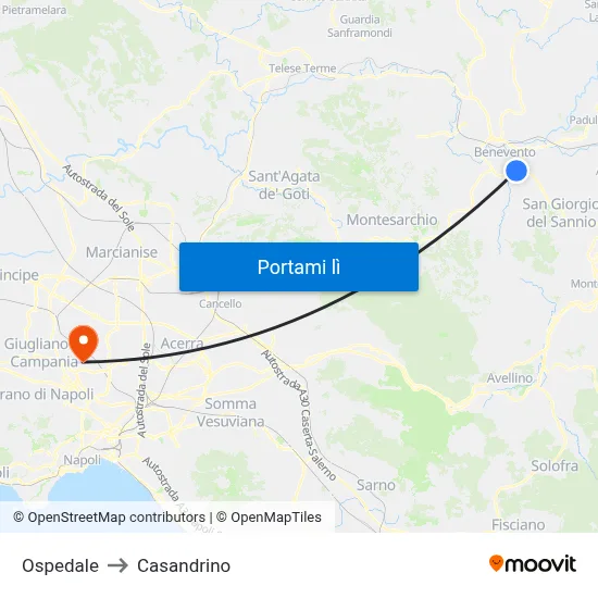 Ospedale to Casandrino map