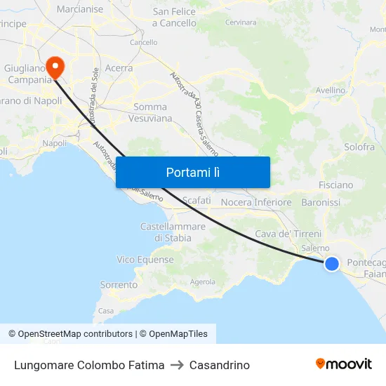 Lungomare Colombo Fatima to Casandrino map