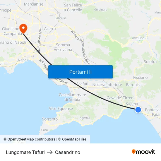 Lungomare Tafuri to Casandrino map