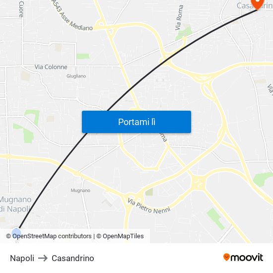 Napoli to Casandrino map