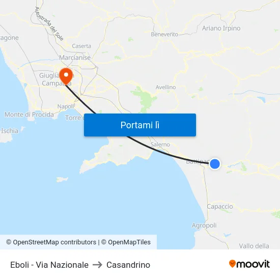 Eboli - Via Nazionale to Casandrino map