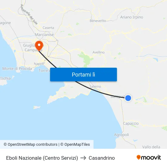 Eboli Nazionale (Centro Servizi) to Casandrino map
