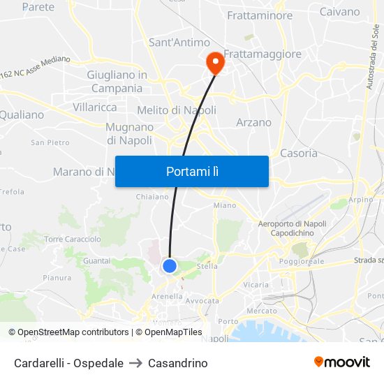 Cardarelli - Ospedale to Casandrino map