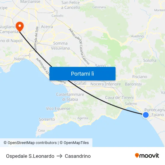 Ospedale S.Leonardo to Casandrino map