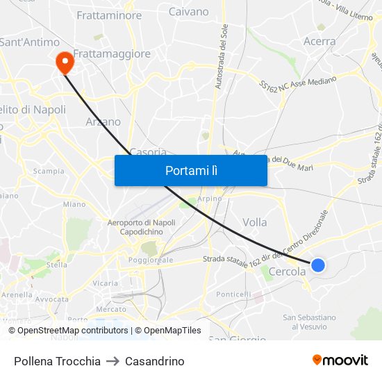 Pollena Trocchia to Casandrino map