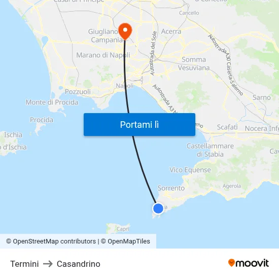 Termini to Casandrino map