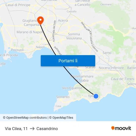 Via Cilea, 11 to Casandrino map