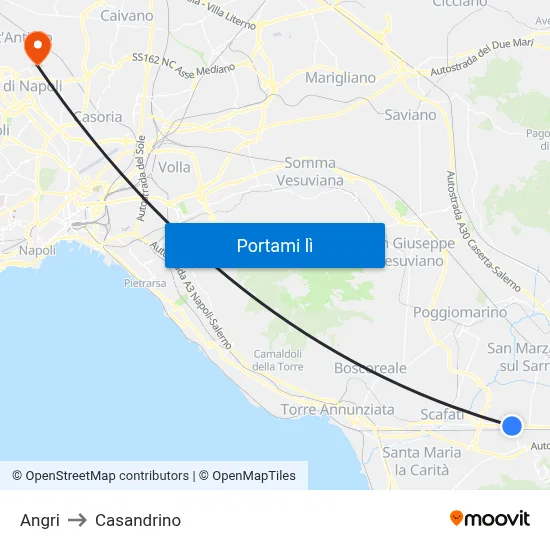 Angri to Casandrino map