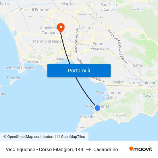Vico Equense - Corso Filangieri, 144 to Casandrino map