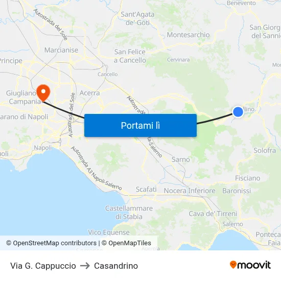 Via G. Cappuccio to Casandrino map
