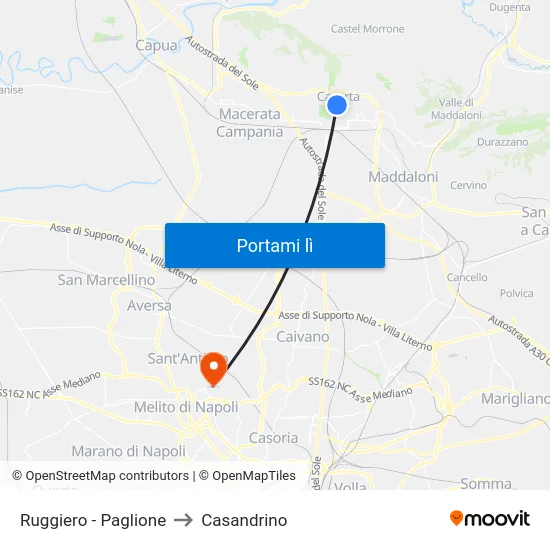 Ruggiero - Paglione to Casandrino map