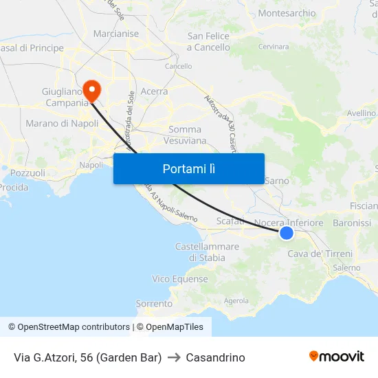 Via G.Atzori, 56 (Garden Bar) to Casandrino map