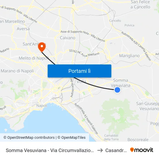 Somma Vesuviana - Via Circumvallazione,120 to Casandrino map
