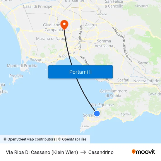 Via Ripa Di Cassano (Klein Wien) to Casandrino map