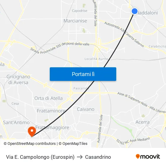 Via E. Campolongo (Eurospin) to Casandrino map