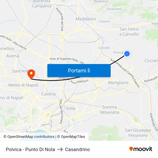 Polvica - Punto Di Nola to Casandrino map
