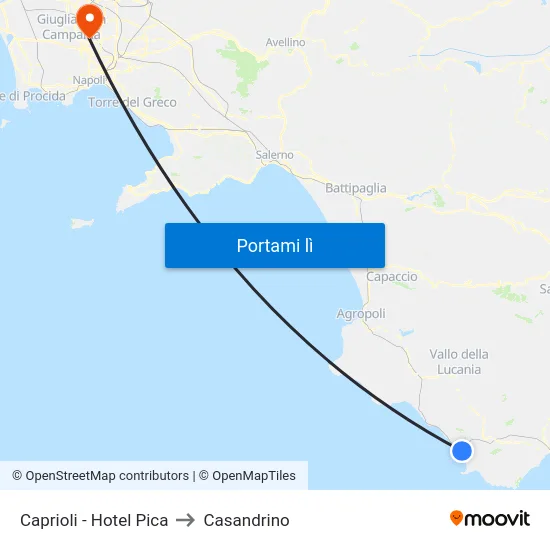 Caprioli - Hotel Pica to Casandrino map