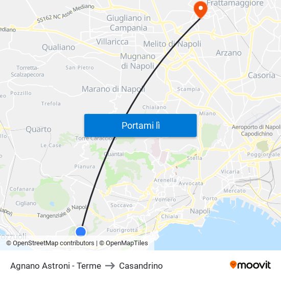 Agnano Astroni - Terme to Casandrino map