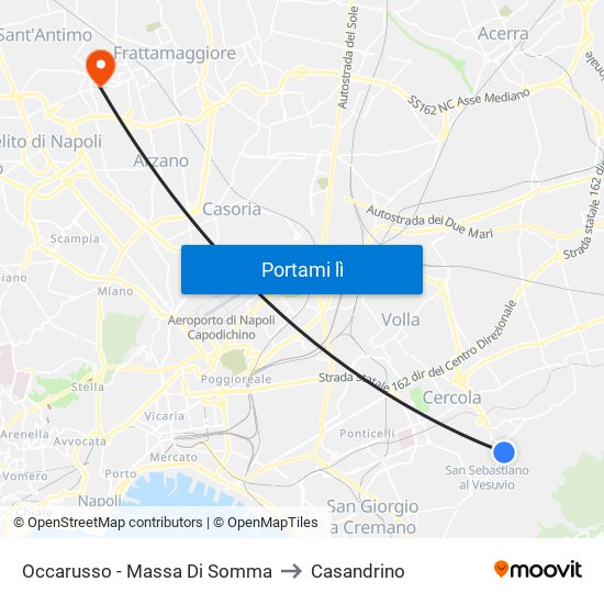 Occarusso - Massa Di Somma to Casandrino map