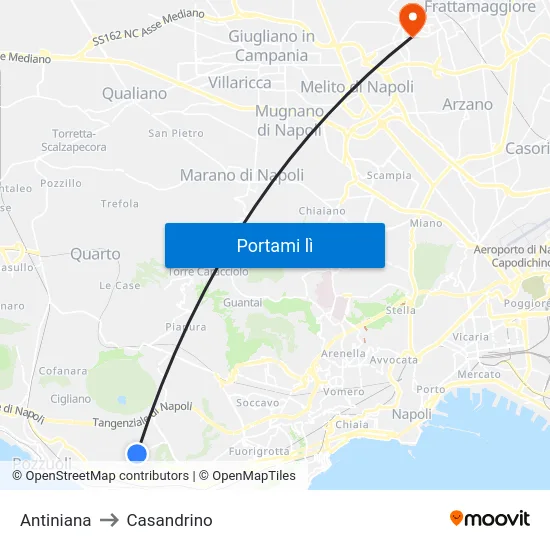 Antiniana to Casandrino map