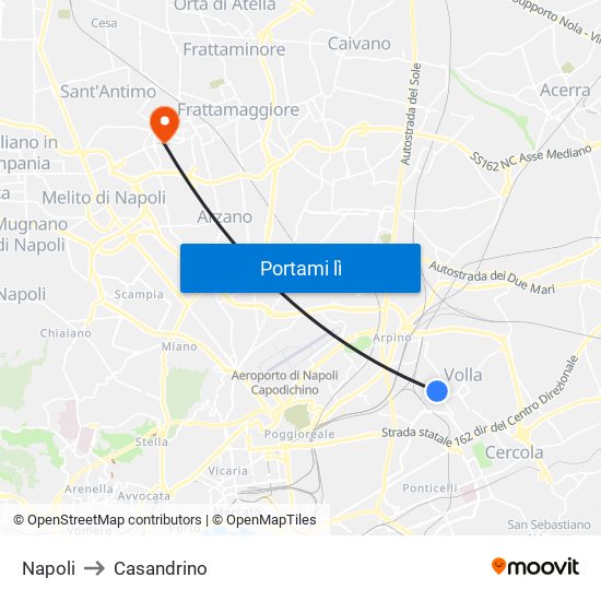 Napoli to Casandrino map