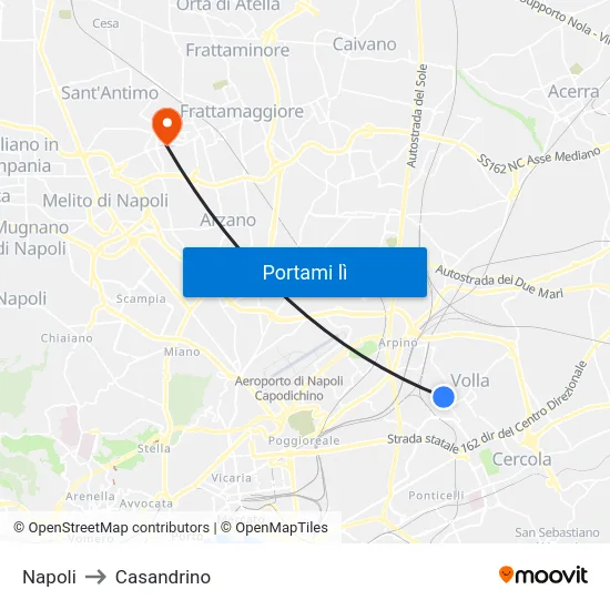 Napoli to Casandrino map
