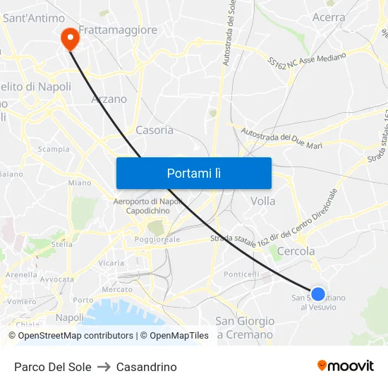 Parco Del Sole to Casandrino map