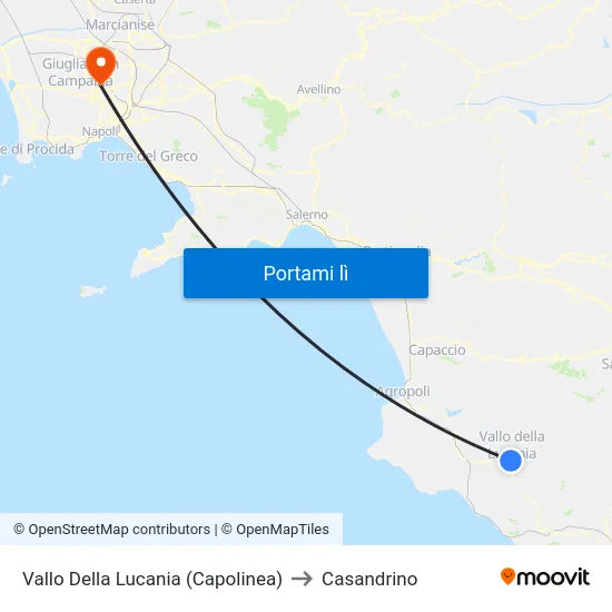 Vallo Della Lucania (Capolinea) to Casandrino map