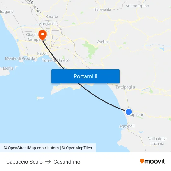 Capaccio Scalo to Casandrino map