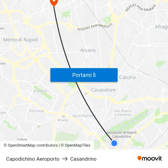 Capodichino Aeroporto to Casandrino map