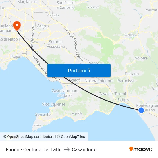 Fuorni - Centrale Del Latte to Casandrino map