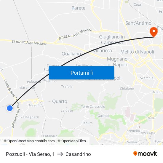 Pozzuoli - Via Serao, 1 to Casandrino map