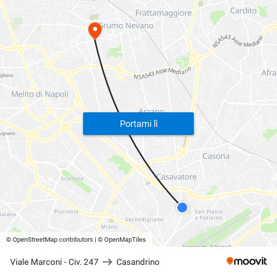 Viale Marconi - Civ. 247 to Casandrino map