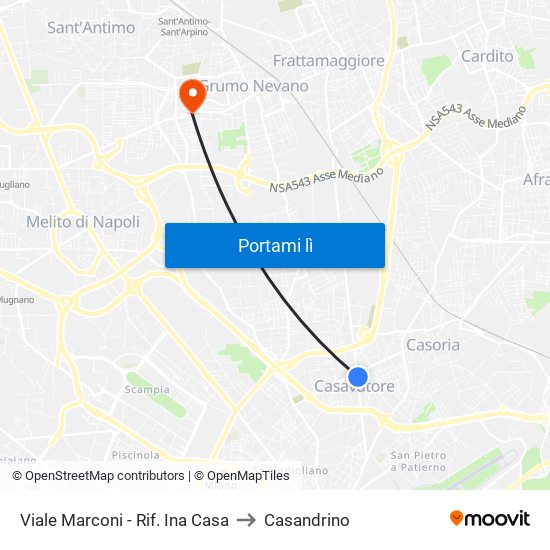 Viale Marconi - Rif. Ina Casa to Casandrino map