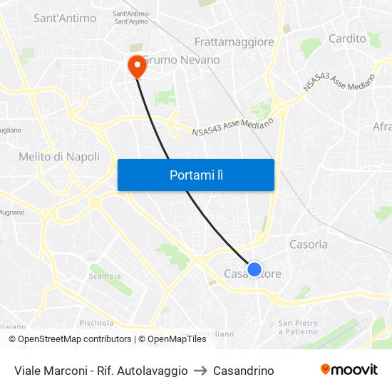 Viale Marconi - Rif. Autolavaggio to Casandrino map