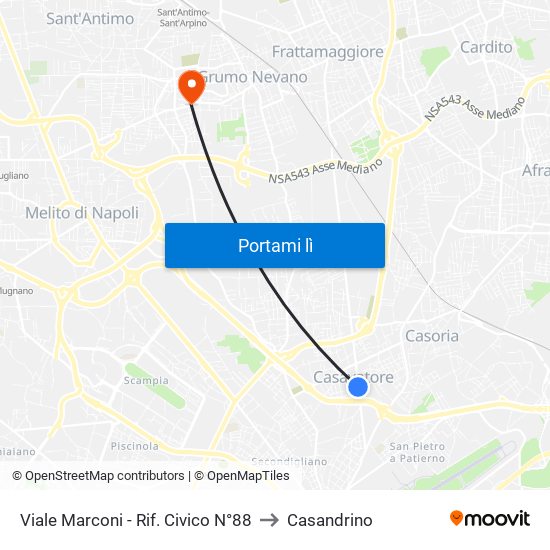 Viale Marconi - Rif. Civico N°88 to Casandrino map
