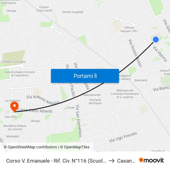 Corso V. Emanuele - Rif. Civ. N°116 (Scuola Media Capasso to Casandrino map