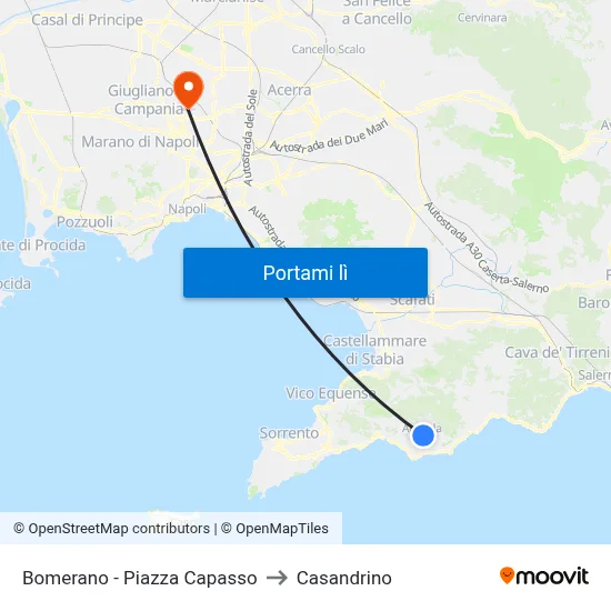 Bomerano - Piazza Capasso to Casandrino map