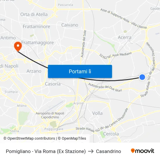 Pomigliano - Via Roma (Ex Stazione) to Casandrino map
