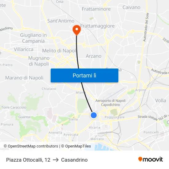 Piazza Ottocalli, 12 to Casandrino map