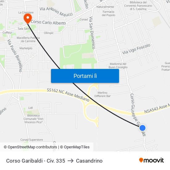 Corso Garibaldi - Civ. 335 to Casandrino map