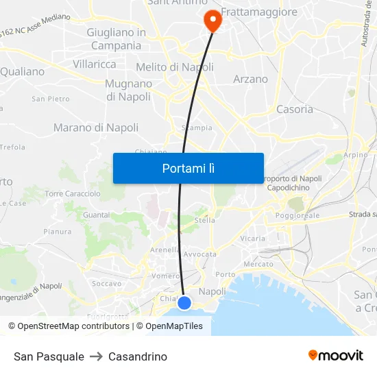 San Pasquale to Casandrino map