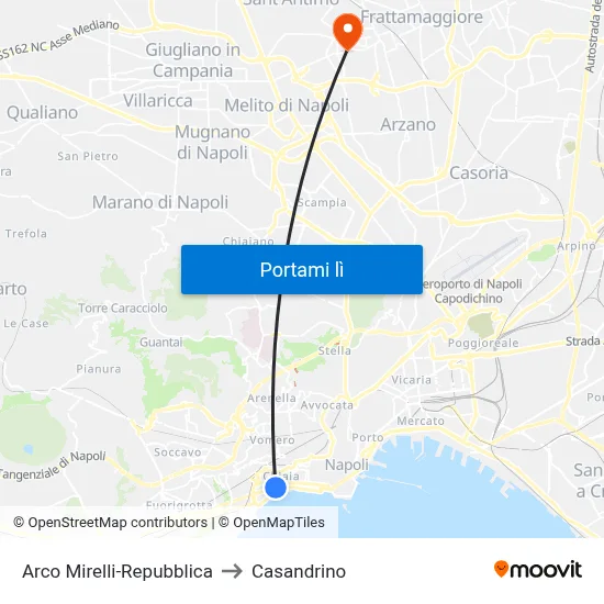Arco Mirelli-Repubblica to Casandrino map