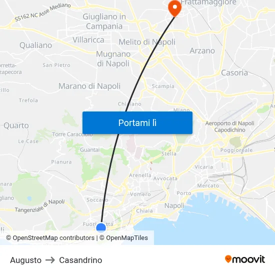 Augusto to Casandrino map