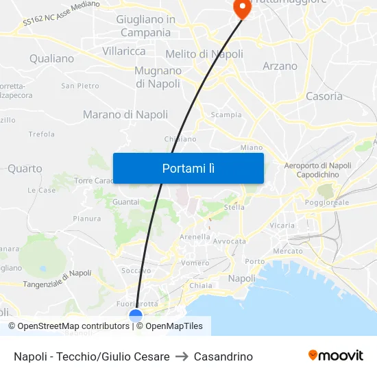 Napoli - Tecchio/Giulio Cesare to Casandrino map
