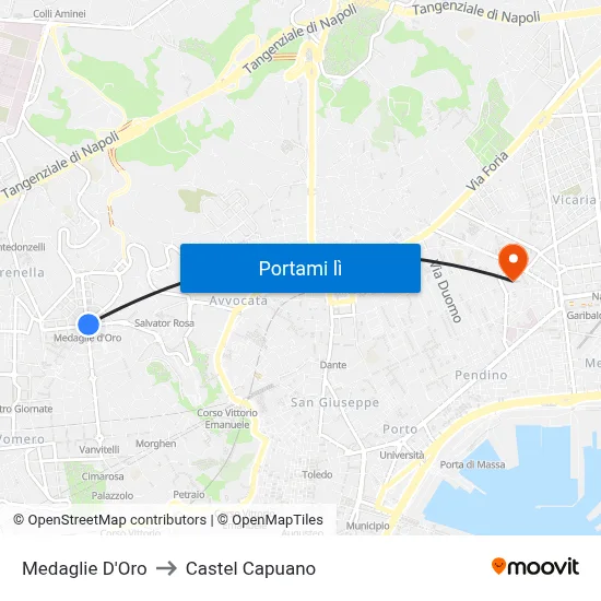 Medaglie D'Oro to Castel Capuano map