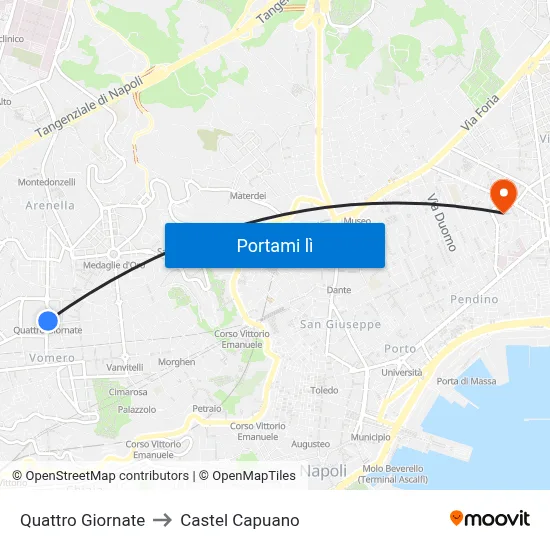 Quattro Giornate to Castel Capuano map